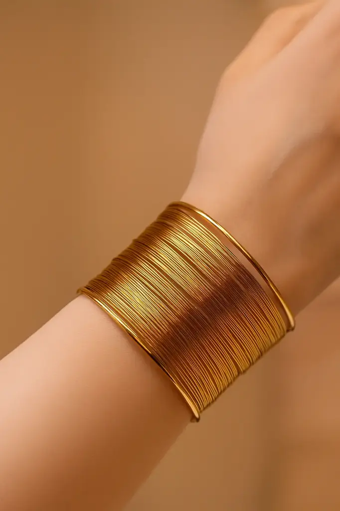 Golden Wire Cuff Bracelet