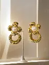 Floral Charm Moon Earrings