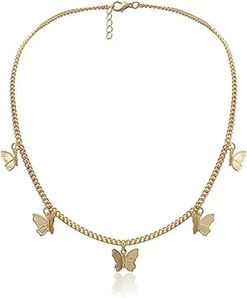 Flutter Gold -Tone Butterfly Necklace