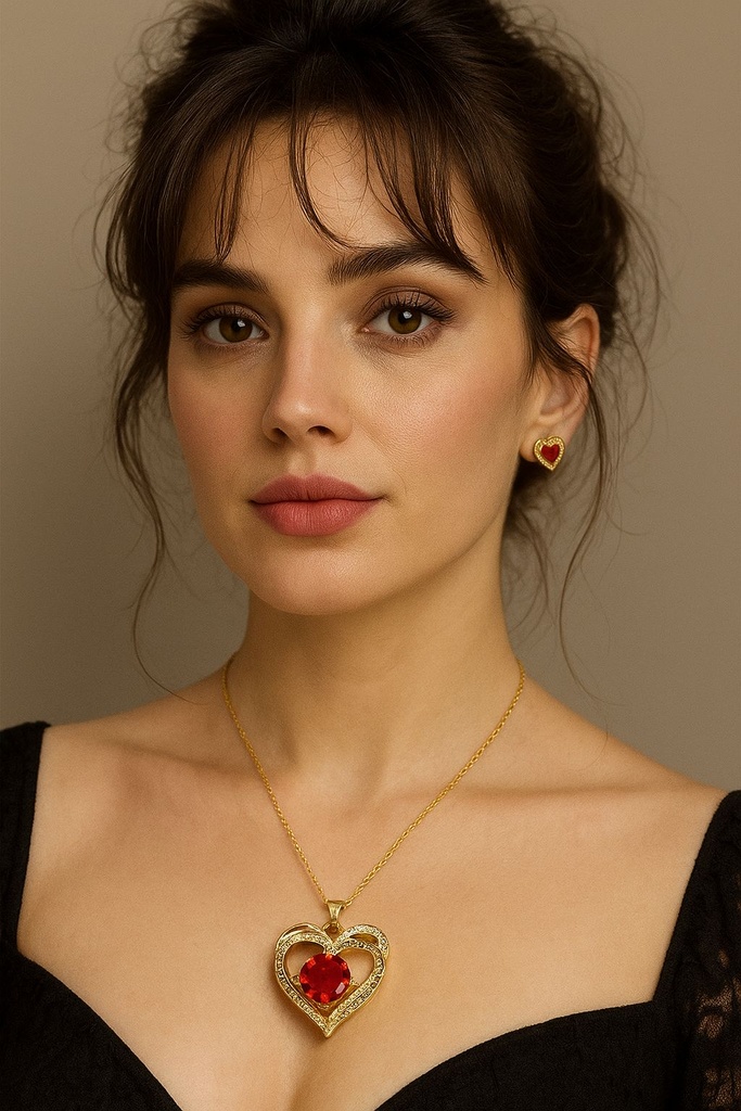 Eternal Flame Red Heart pendent Necklace