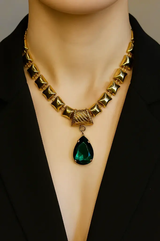 Emerald Drop Luxe Necklace Set