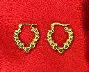 Golden beads Hoops Earrings