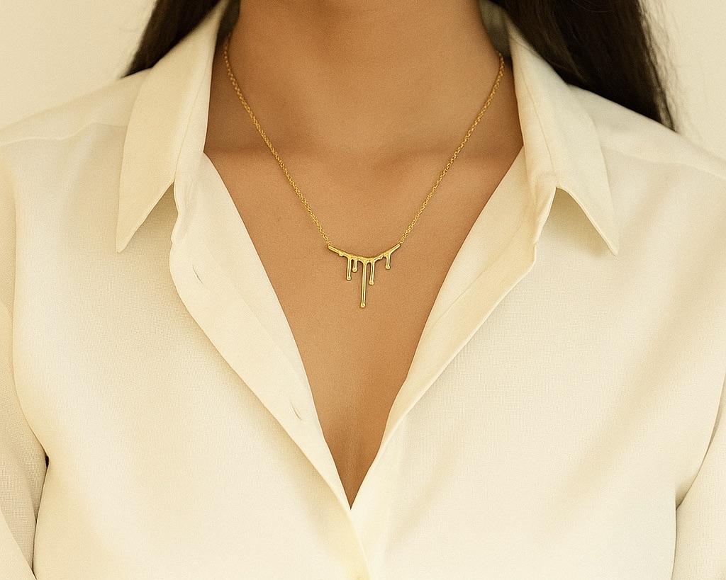 Molten Gold Drip Necklace