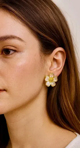 [SM-27] white flower earrings