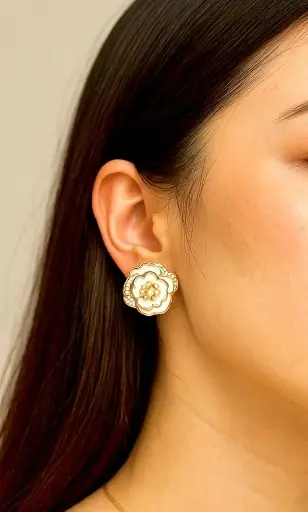[SH-9] Elegant floral stud earrings 