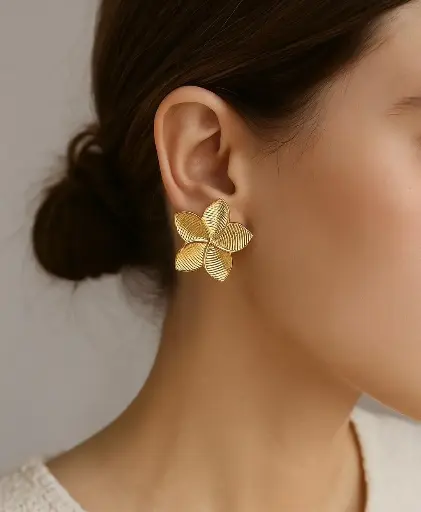 [SM-29] Golden Flowers earrings