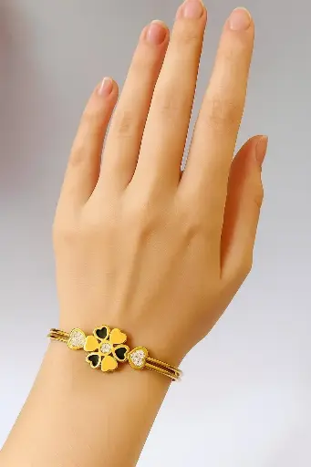 [SM-1] Black Golden Floral Bracelet
