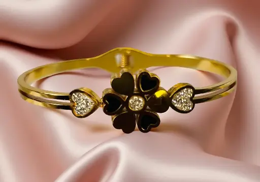 [SM-1] Black Golden Floral Bracelet