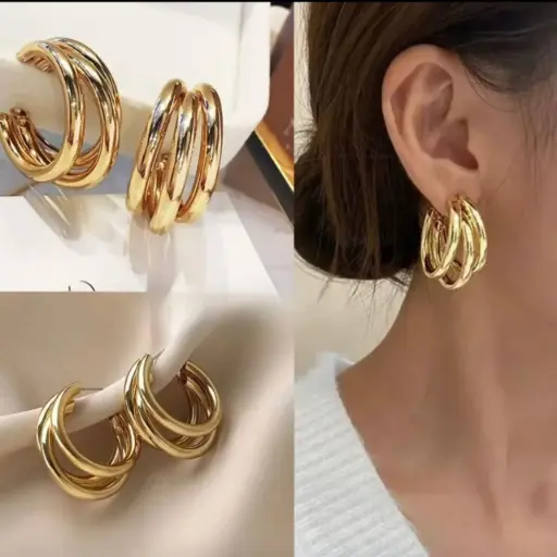 [SM-35] Orbit Triple Hoops Earrings