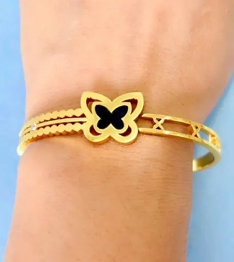 [SM-36] Noir Butterfly Bangle Bracelet