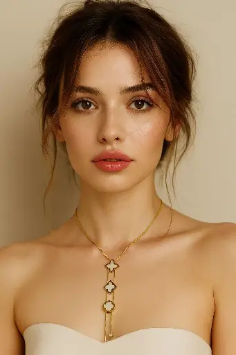 [SM-6] Celeste Clover Drop Necklace