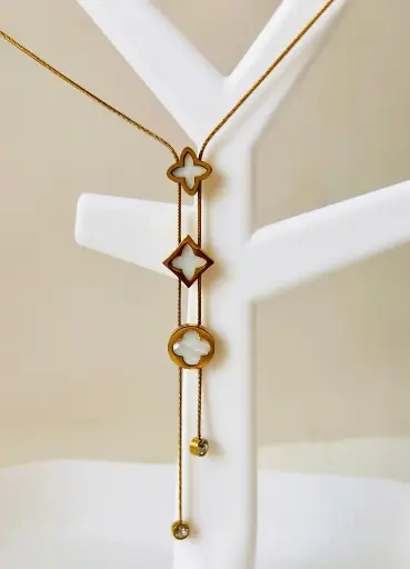 [SM-6] Celeste Clover Drop Necklace