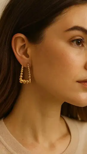 [SM-43] Golden Heartbeat Hoops Earrings