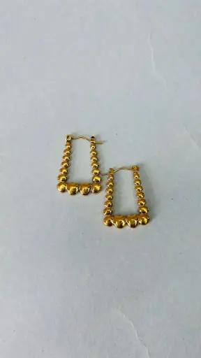 [SM-43] Golden Heartbeat Hoops Earrings
