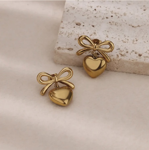 [SM-14] Gold bowstyle earrings