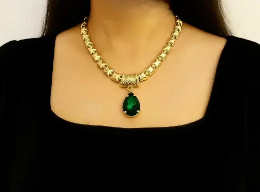 [SM-10] Emerald Drop Luxe Necklace Set