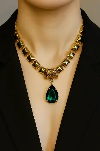 [SM-10] Emerald Drop Luxe Necklace Set