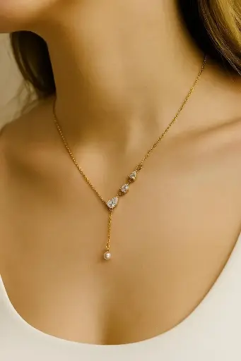 [SM-47] Pearl Drop Elegance Necklace