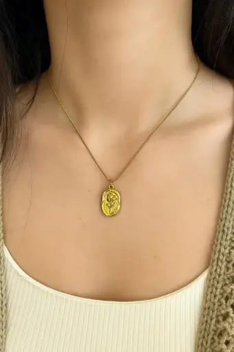 [SH-13] Embossed Floral Motif necklace
