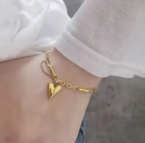 [SH-21] Golden Love Chain Bracelet