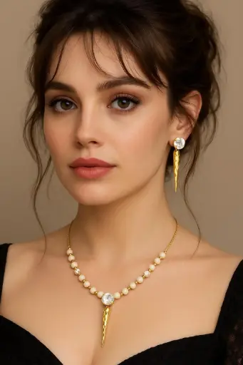 Shaworas Crystal Drop Statement
Necklace with Earrings
